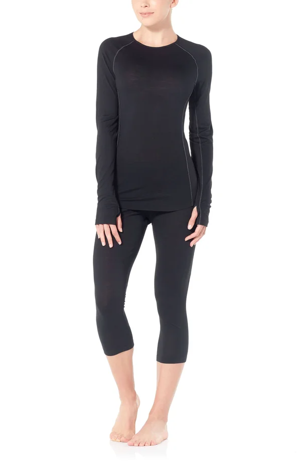 Icebreaker 150 Zone Long-Sleeve Crewe Top - Women's Black - M