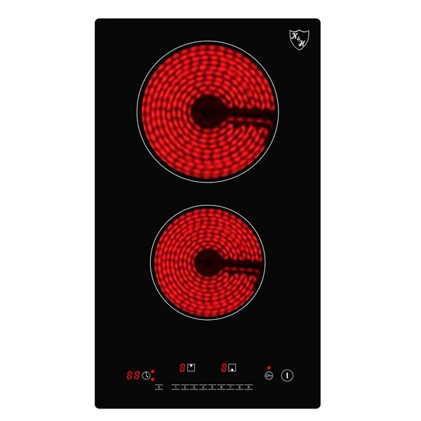 Ku0026H Domino 2 Burner Electric Radiant Ceramic Cooktop 220V CERV-3002