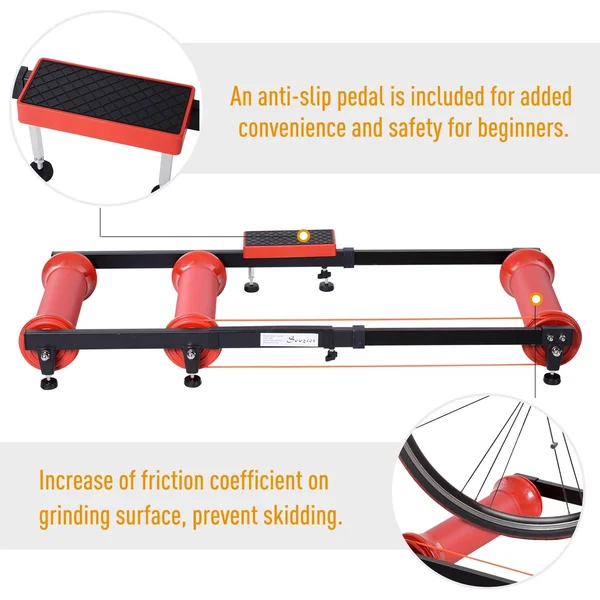 Soozier Adjustable Indoor Fitness Cycling Parabolic Roller Bike Trainer
