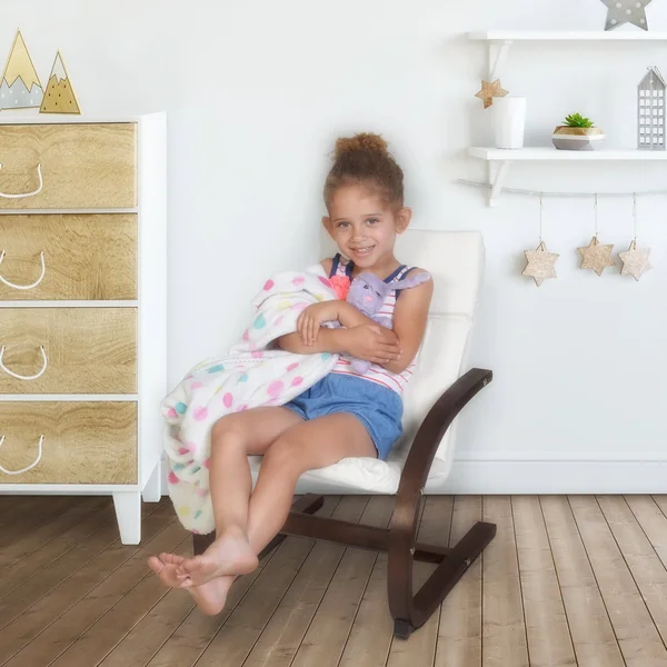 Noble Myra Children's Reclining Chair - Mocha Walnut/ Beige