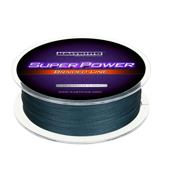 KastKing Superpower Braided Fishing Line - Low-Vis Gray, 65 Lb, 8 Strands, 1097 yds
