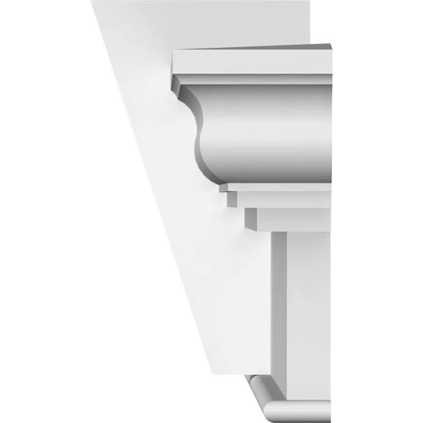 Ekena Millwork CRH12X148KF 148x22 Bottom Width x 156 1/2x22 Top Width x 12x22H x 1 1/4x22P Craftsman Crosshead w/ Flat Keystone
