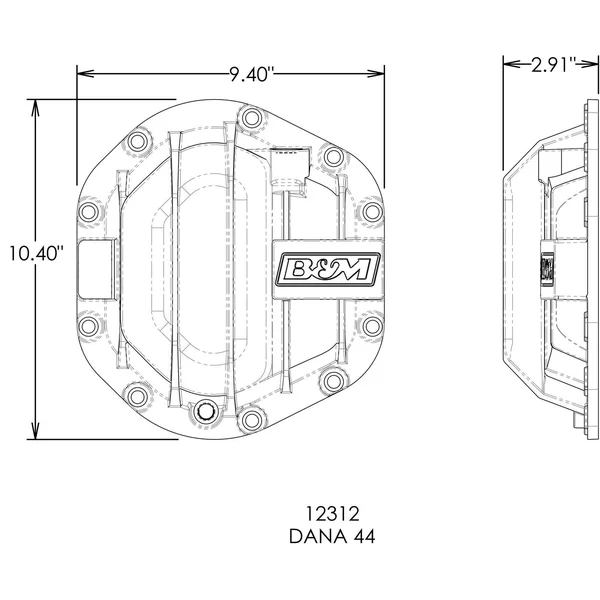 Bu0026M Nodular Iron Dana 44 DIFFERENTIAL Cover - 12312