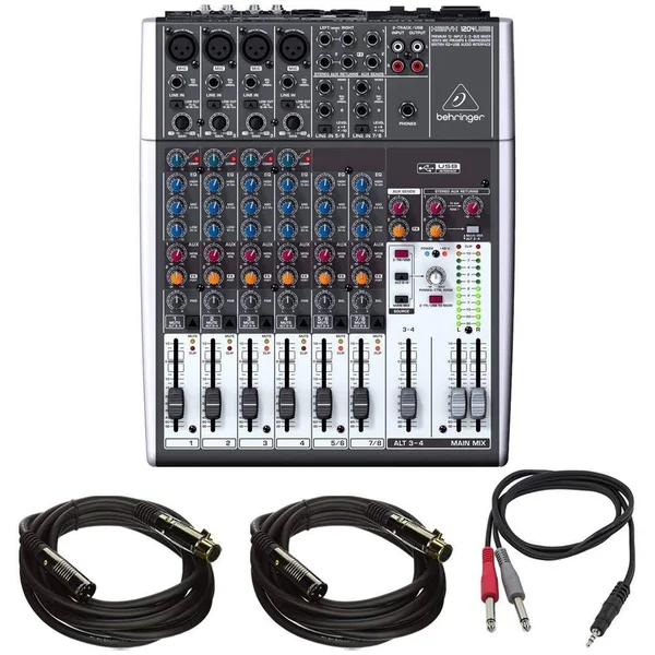 Behringer 12-Input 2-Bus Mixer - XENYX/EQ 1204USB w/ Pro DJ Bundle