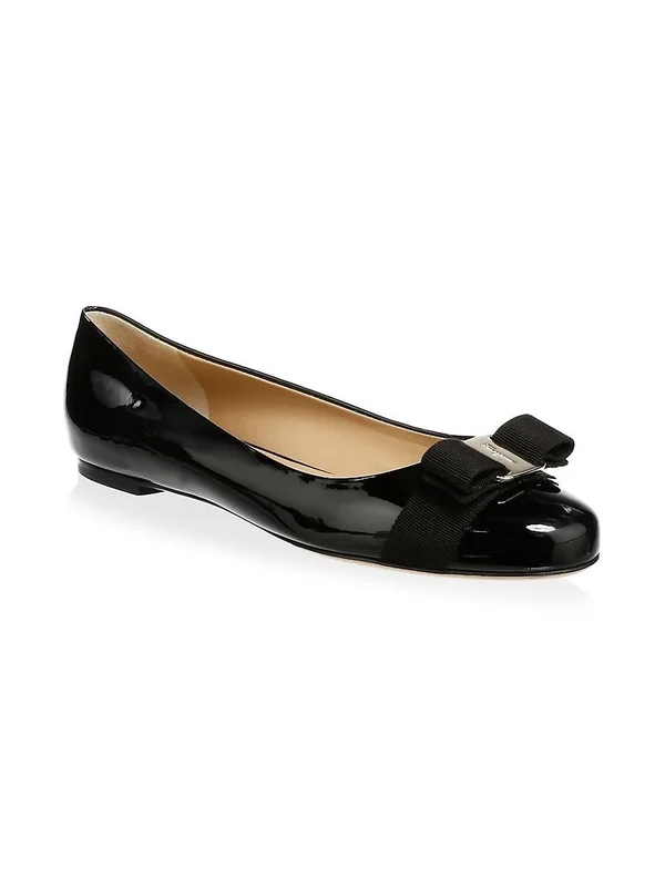 Salvatore Ferragamo Varina Patent Ballet Flats - New Blush