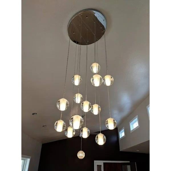 Lightupmyhome 14-Light Glass Globe Bubble Pendant Chandelier