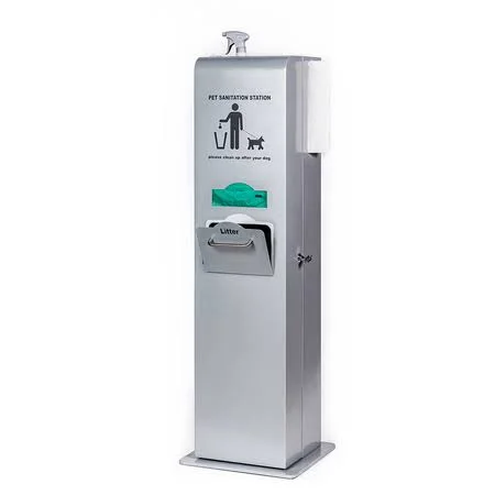 Indoor Pet Sanitation Station 15.5 16 51 Silver Poopy Pouch