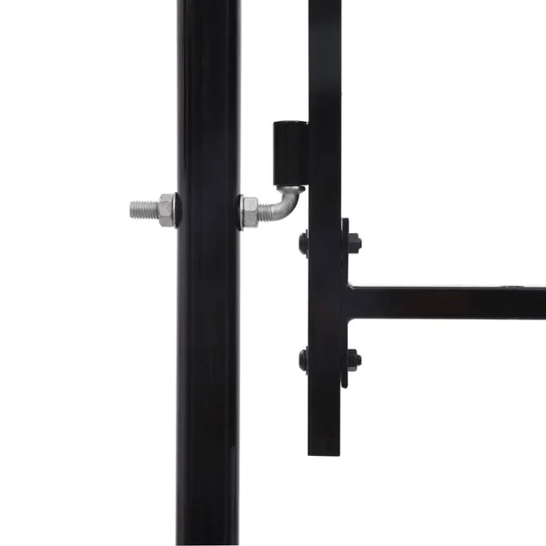 vidaXL Fence Gate Single Door with Spike Top Steel 3.3&x5.7& Black