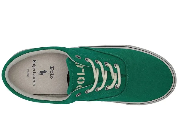 Polo Ralph Lauren Harpoon Men's Shoes Green Washed Canvas : 15 D