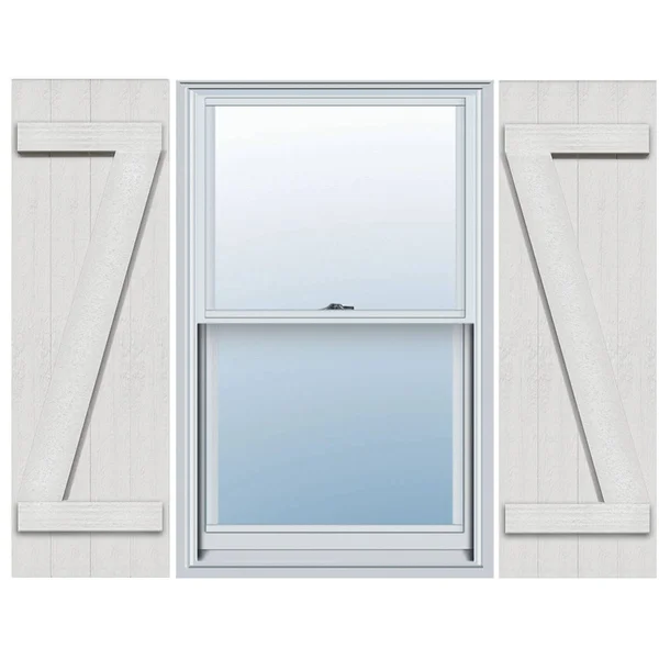 Ekena Millwork FBJ06Z21X091RUF 21 1/2x22W x 91x22H Rustic Four Board Joined Board-n-Batten Faux Wood Shutters w/Z-Board (Per Pai