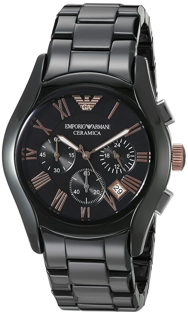 Emporio Armani Men's AR1410 &Ceramica& Chronograph Black Ceramic Watch
