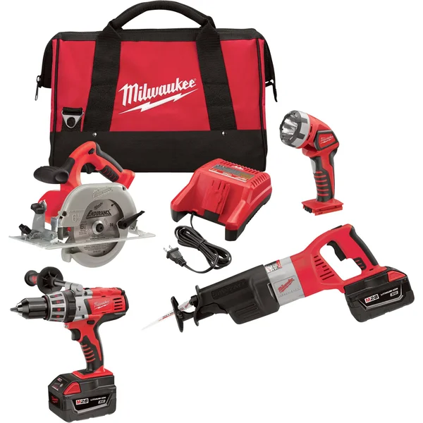 Milwaukee 0928-29 28-Volt Lithium-Ion Cordless 4-Tool Combo Kit