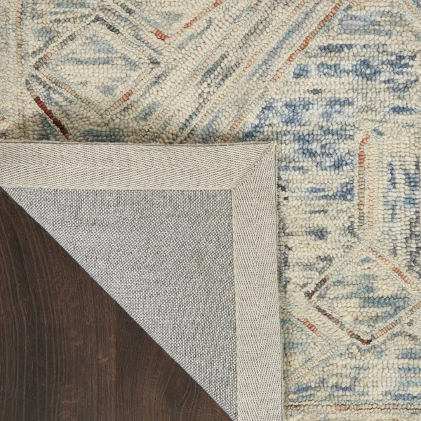 Nourison LNK02 Linked Blue/Multi Area Rug- 5& x 7&6x22