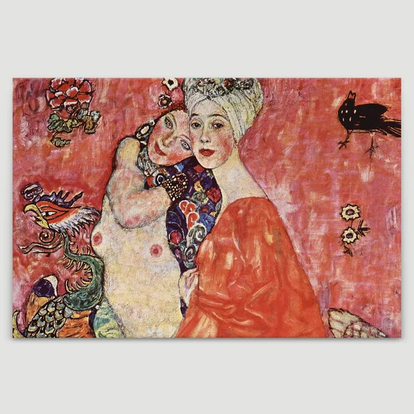 Wall26 Canvas Wall Art - The Girlfriends by Gustav Klimt - Giclee Print Gallery Wrap Modern Home Decor Ready to Hang - 32x48 Inc