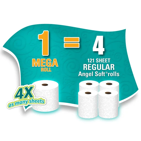 Angel Soft Toilet Paper, Mega Rolls - 36 count