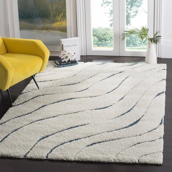 Safavieh Shag Sg472-1160 2&3x22 x 7&0x22 Runner Cream, Light Blue Area Rug