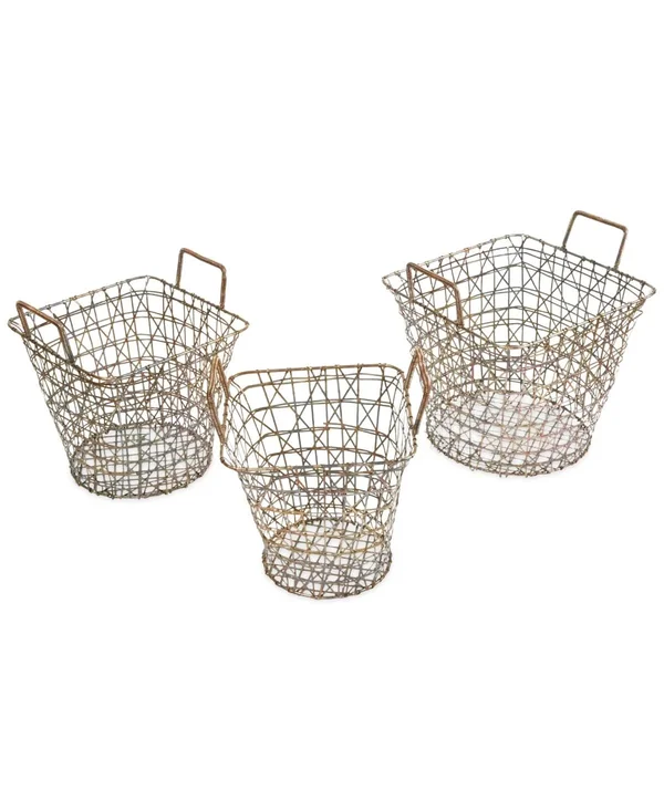 Madison Park Havana Gold Basket Set of 3