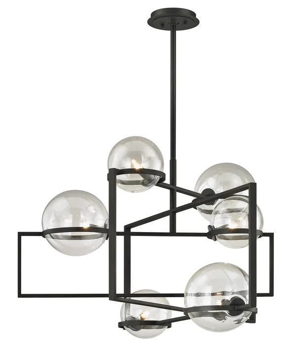 Troy Lighting Elliot 6 Light Pendant - Black - F6226