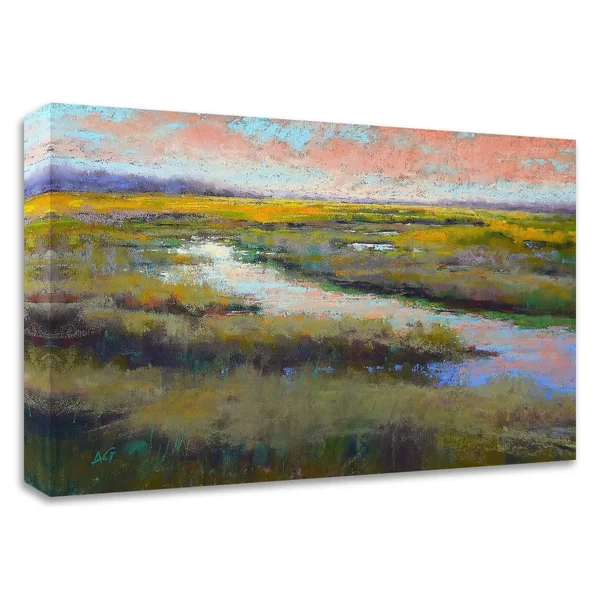 18x22 x 22x22 A Glimmer on The Marsh by Alejandra Gos Print on Canvas