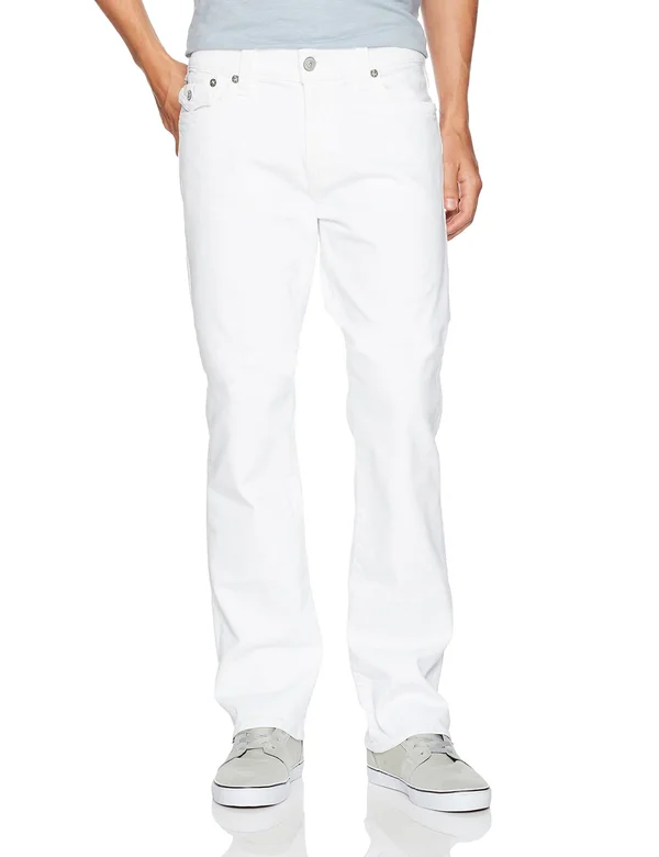 True Religion Men's Ricky W Flap Straight Fit Jeans - Optic White - Size 31