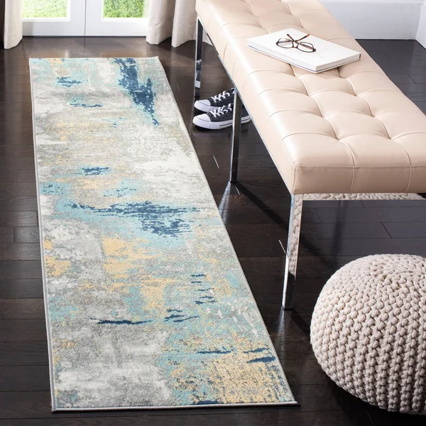 Safavieh Jasper Maleah Modern Abstract Rug (2& x 12& Runner - Grey/Gold)