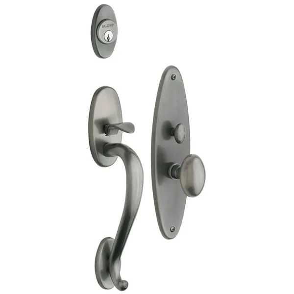 Baldwin 6560.DBLC Lexington Double Cylinder Mortise Handleset Trim Set Antique Nickel