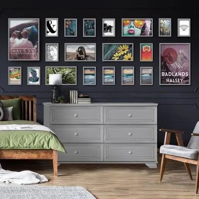 Essex 6 Drawer Double Dresser Three Posts Baby & Kids Color: Gray