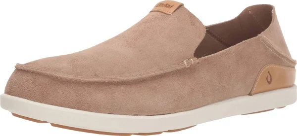 Olukai Nalukai Kala Men's Leather Slip on Shoes Sand, Bone - 12