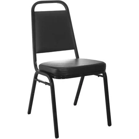 Advantage Series 2pk Stacking Banquet Chair with Fabric and 1.5 inch Padded SEAT, Size: 17.25 x 21.00 x 32.50, Black