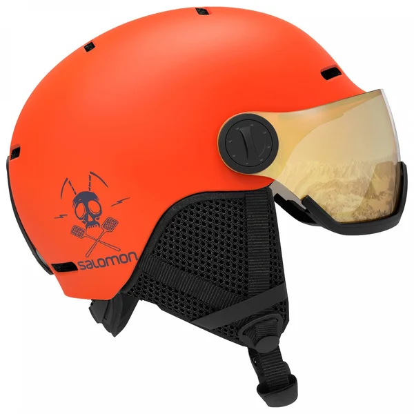 Salomon Grom Visor Helmet - Kids& Flame - M