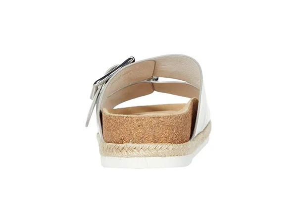 J/Slides Leighton Sandal Silver Metallic Leather - Silver 9 Medium