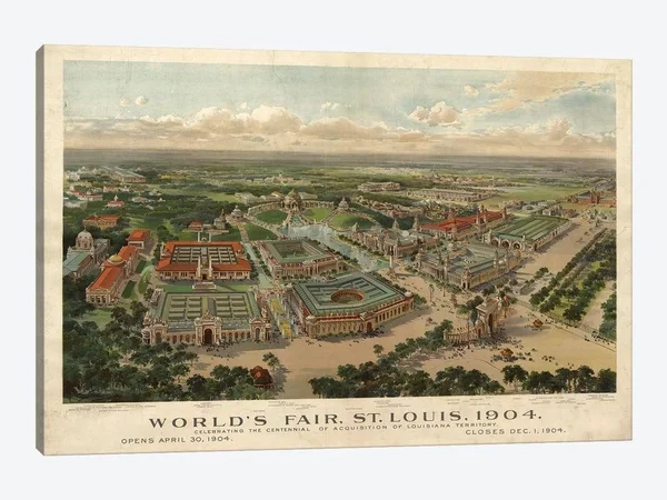 Vintage Apple Collection Canvas Prints - St. Louis World&s Fair, 1904 ( Maps > Antique Maps art)