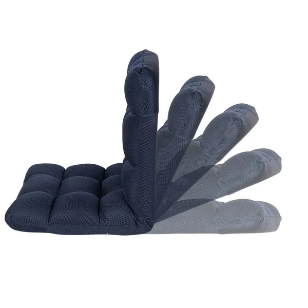 Sundale Outdoor Indoor Adjustable Soft-Brushed Polyester Cord Five-Position Multiangle Floor Chair - navy Blue