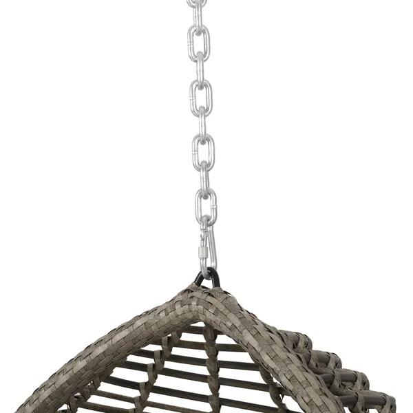 Hempstead Indoor/Outdoor Wicker Hanging Teardrop - Egg Chair (No Stand) Multi-Brown/Khaki