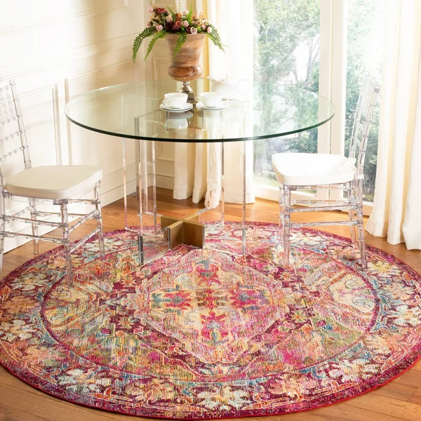 Safavieh CRS516B Crystal Fuchsia - Light Blue Area Rug - 4& x 6&