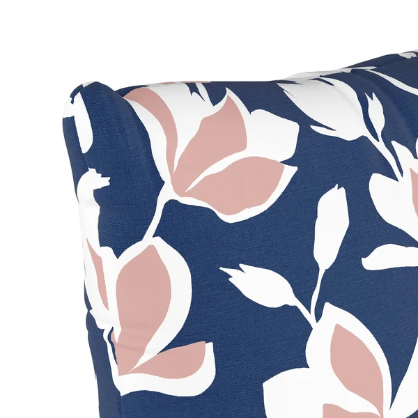 Floral Square Throw Pillow Navy/Blush - Skyline Furniture