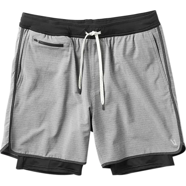 Vuori Stockton Short - Men's Grey Linen Texture, L