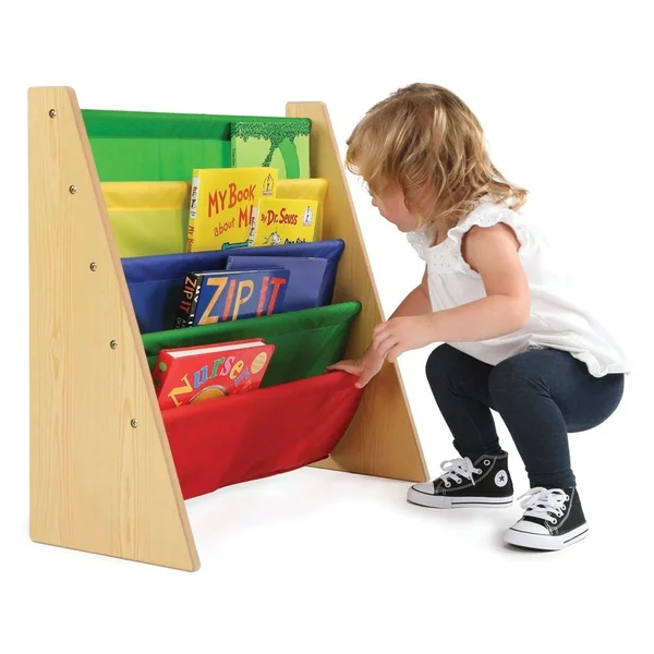 Tot Tutors Kids Book Rack Storage Bookshelf, Natural Primary Collection