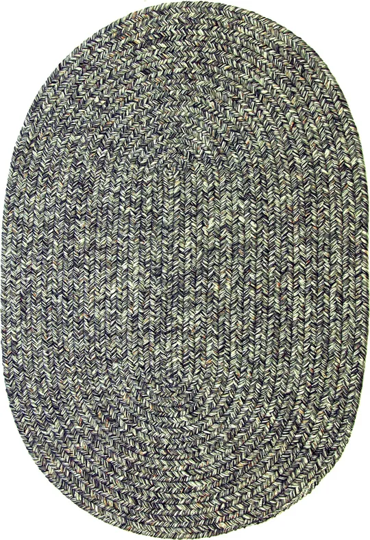 Rhody Rug Sandi Indoor/Outdoor Braided Rug - Graphite 4& x 6& Oval