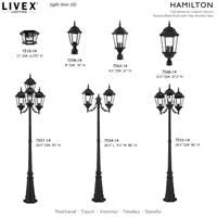 Livex Lighting Hamilton 4 Light Textured Black Outdoor Post Light - 7557-14