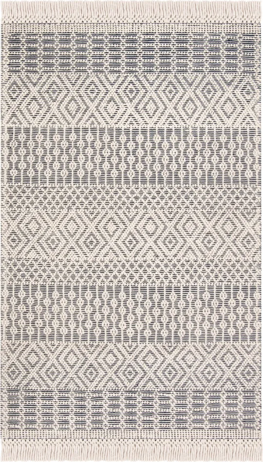 Safavieh Natura Rug Collection NAT852N - Ivory, Navy - 3& x 5&