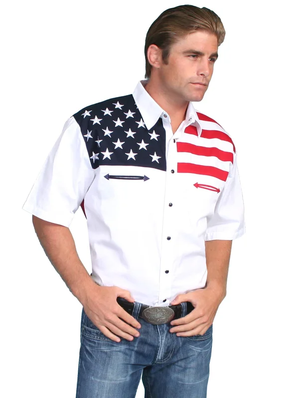 Scully Men's P-756SS Shirt White L