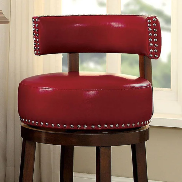 Furniture of America Shirley Red 29x22 Bar Stool Set of 2