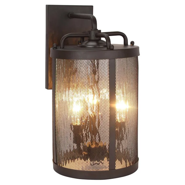 3 Light Outdoor Wall Lantern in Bronze Finish