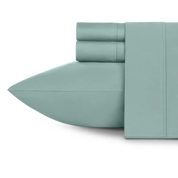 Everyday Soft Sateen Solid Sheet Set California King, Sage Green, Sheet Set - 100% Cotton - 400 Thread Count