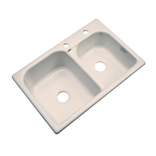 Thermocast Cambridge Drop-In Acrylic 33 in. 2-Hole Double Bowl Kitchen Sink in Candle Lyte 45205