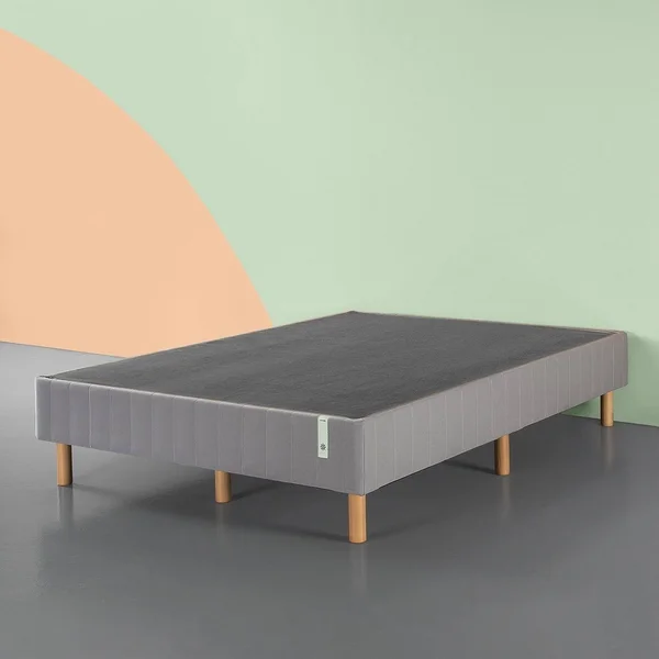 Zinus Justina Quick Snap Standing Mattress Foundation - Platform Bed, No Box Spring Needed, Grey Queen