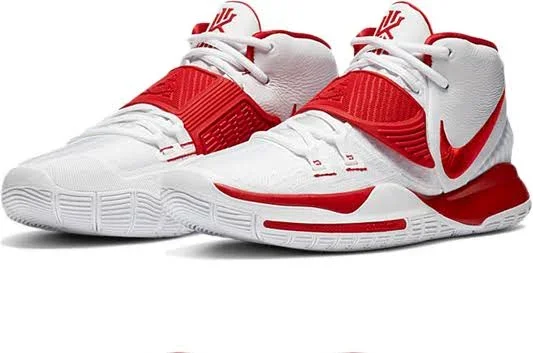 Nike Kyrie 6 &White University Red& White/White/University Red Basketball Shoes/Sneakers CZ4938-100 (Size: US 8.5)