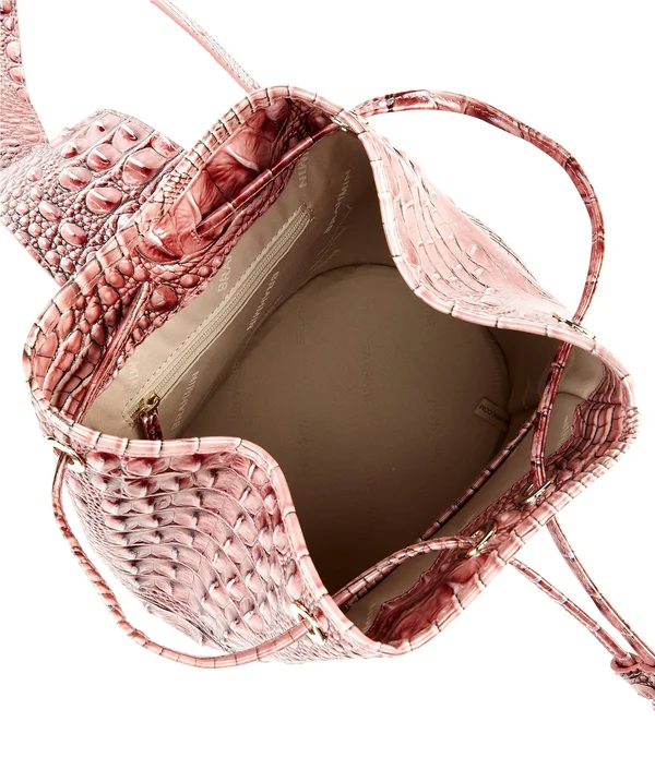 Brahmin Melbourne Collection Allie Sling Crocodile Embossed Backpack - Dusty Pink