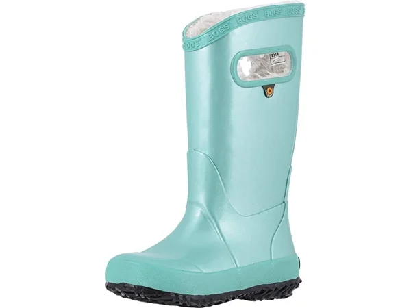 Bogs Kids& Metallic Plush Rainboot - 8 - Turquoise